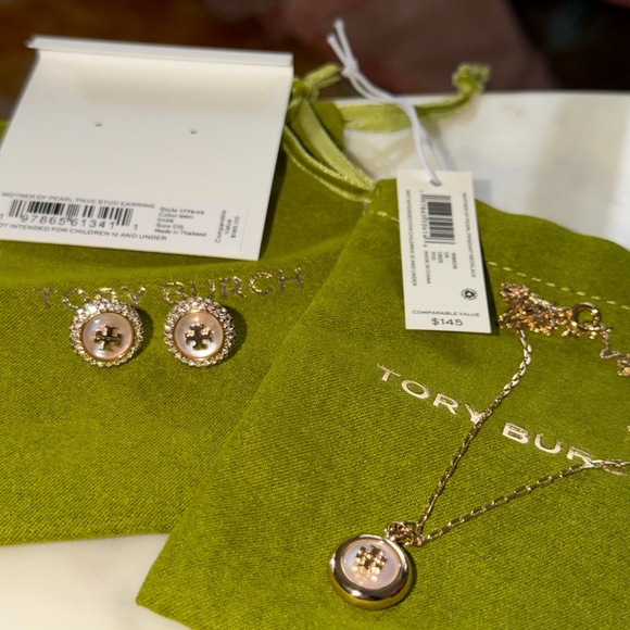 Tory Burch Gold Earrings and Necklace Set - Picture 2 of 3